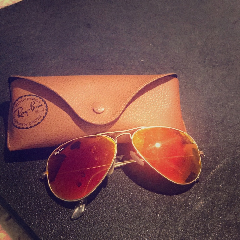 Ray-Ban Aviators polarized Orange flash